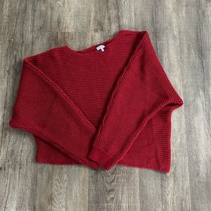 Red sweater- slouch shoulder